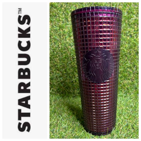 Starbucks Berry Plum Grid Disco Holiday 2020 Collection, No Straw - Picture 1 of 9